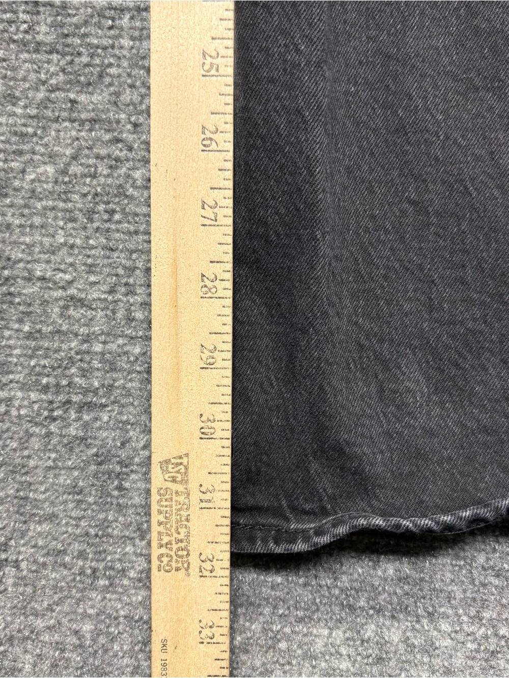 Levis Premium Jeans Womens 25x33 Black Ribcage Boot Button Fly Big E - Picture 11 of 16